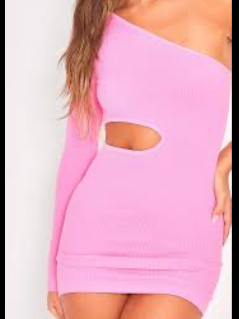 Pink Lipstick‎ Stretchy Neon One Arm Dress